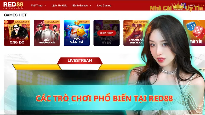 Các trò chơi phổ biến tại Red88
