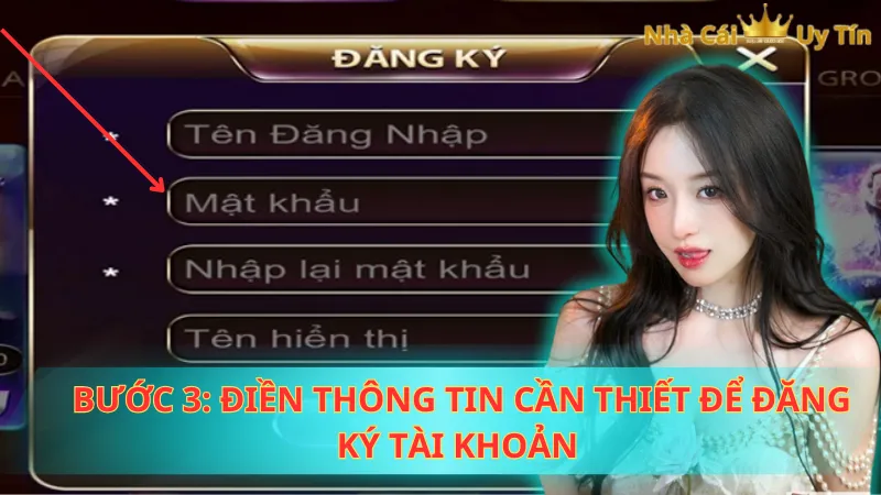 Bước 3: Điền thông tin cần thiết để đăng ký tài khoản 